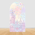 Fairy Tale Castle Butterfly Floral Arch Backdrop Cover Princess Girl Birthday Baby Shower Party Decor Photography Backgrounds