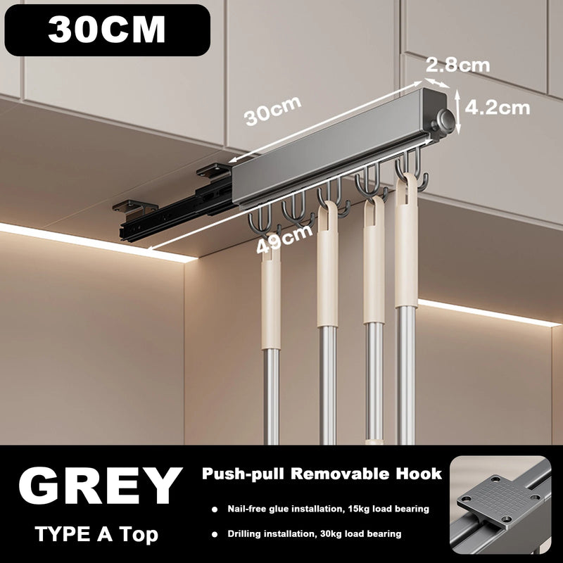 Multi - Purpose Sliding Hook Rail Top Mount Side Self Adhesive Drilling Dual Use Aluminum Stainless Steel - View 17 | SAMAG