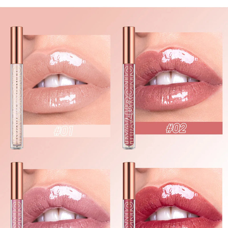 Pearlescent Glitter Plumping Lip Gloss Diamond Glitter Nude Pink Liquid Lipstick Shiny Glass Waterproof Sexy Lip Tint Lip Makeup