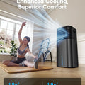 Windowless Portable Air Conditioner, 24.5" Small Evaporative Air Cooler, 3-Speed Settings, 4 Modes, 7H Timer, Remote Control, 4 Ice Packs