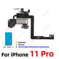 Waterproof Sticker + Flex For iPhone 11 Pro X Xr Xs Max 7 8 Plus Phone Top Proximity Sensor Ear Earpiece Speaker Flex Cable