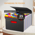 25 expandable document bags with handles, accordion-style document organizer, suitable for A4/Letter size documents.
