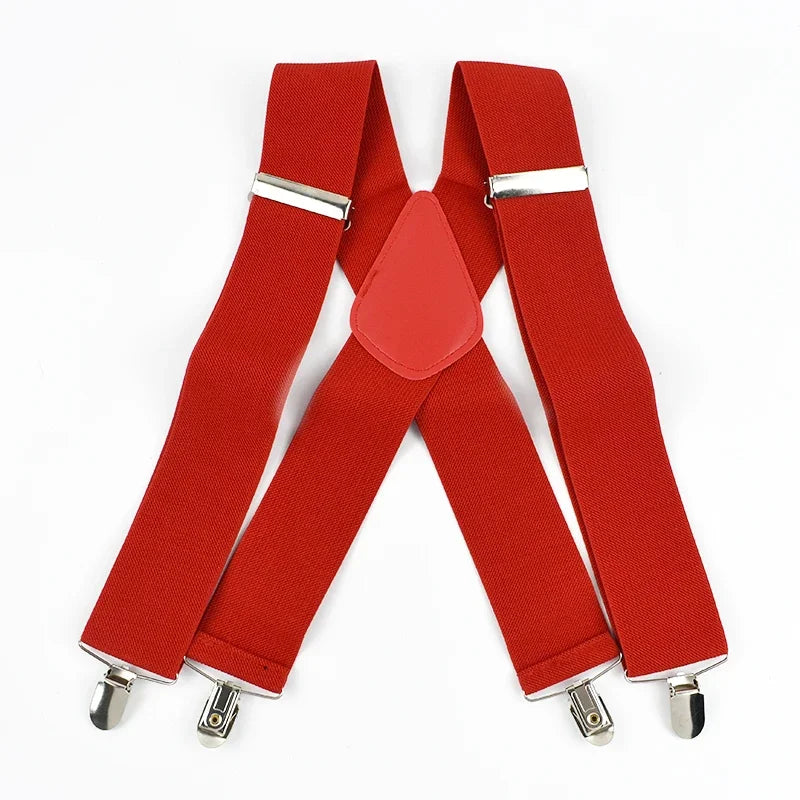 Deepeel Fashion 5cm Wide Adult Men's Suspenders 4 Clips Strap Adjust Elastic Men Braces Harness Man Suit Pants Belt Accessories
