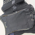 Annzley's new patent leather metal ring decoration with steel bone waist zipper corset for outer wear punk half chest waist seal