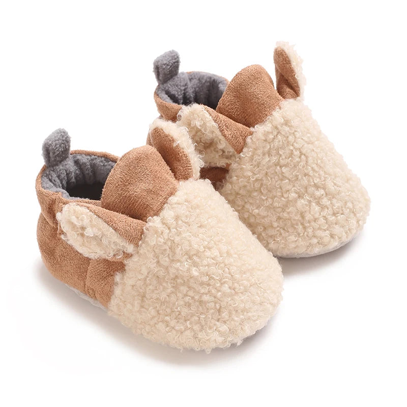 PINK Super Cute Winter Snow Baby Boots Cute Bear Warm Booties For Kids Soft Sole Infant Newborn Toddler Baby Girl Shoes