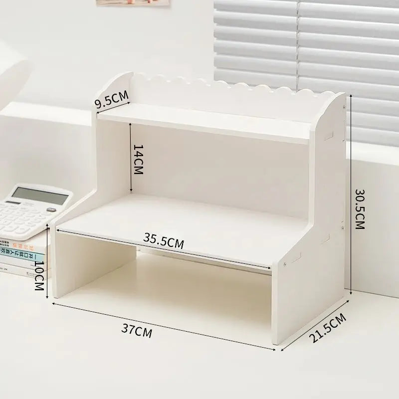 INS Desktop Storage Box 2 Layers Home Bedroom Dresser Skin Care Products Lipstick Shelf Study Stationery Books Sundry Organizer