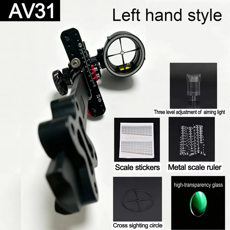 Single Pin Compound Bow Sight, Aluminum Alloy Long | SAMAG