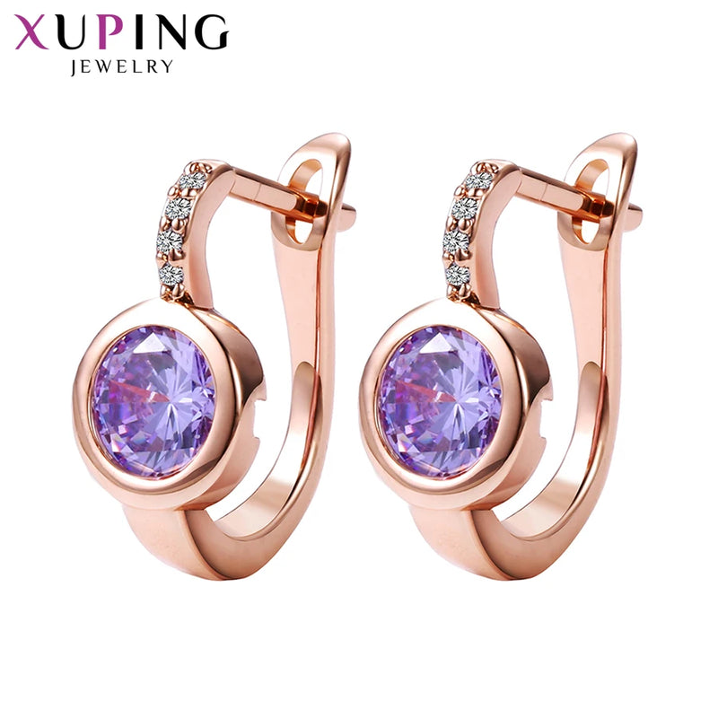 Xuping Jewelry Fashion Hot Sale Trendy Huggies Earring with Synthetic Cubic Zirconia for Girl Gifts 20160