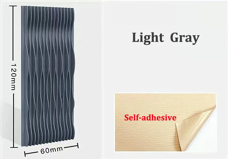 120x60cm 3D Wavy Soundproof Panels Self Adhesive Polyester Fiber Concave Convex Acoustic Insulation Wall Boards 2 Pieces