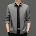 High End Anti Wrinkle Mature Men Business Dad's Outfit Casual Blazer Jacket Autumn Windbreaker Middle Aged Executive Coats