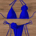 Sexy Flower Bandeau Swimwear Thong Bikini Women Lace-up | SAMAG