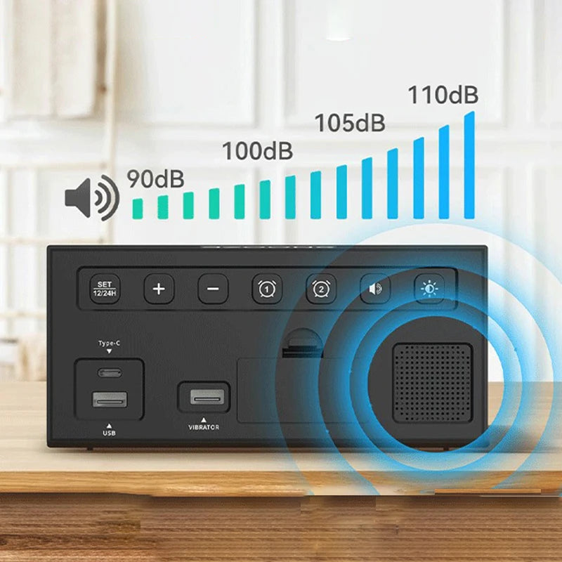 LED Alarm Clock Multifunctional Electronic Shaker Clock Bedside Digital Luminove Clocks Modern Minimalist Designer Desktop Clock