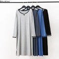 2026 Spring Summer Men's Modal Robes Pajamas Shower Mid-long Knee Length Thin Bathrobe Loose Plus Size Man Homewear Sleep Dress
