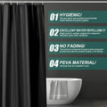 Waterproof Shower Curtain Liner for Bathtub 180x180cm Stall Bathroom Curtain with Magnets Plastic Mold Resistant Shower Curtain