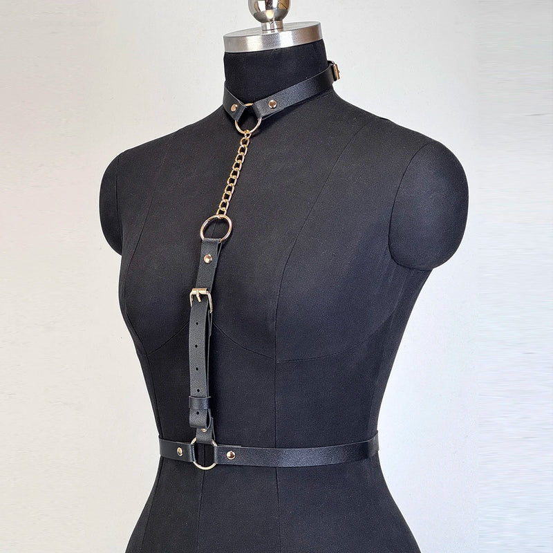 Fashion PU Leather Waist Belt For Women Punk Gothic Chest Harness Harajuku Suspenders Clothing Accessories - Visuel 6 | SAMAG