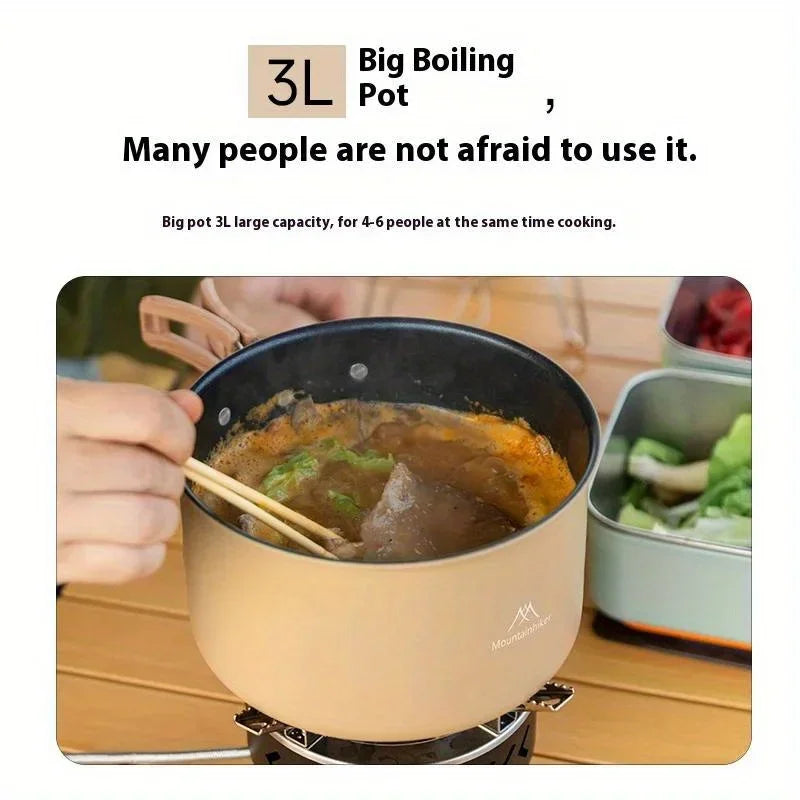 Mountainhiker new set pot kettle outdoor pots and pans stove camping equipment cooker cooker cooker cooker cooker cooker