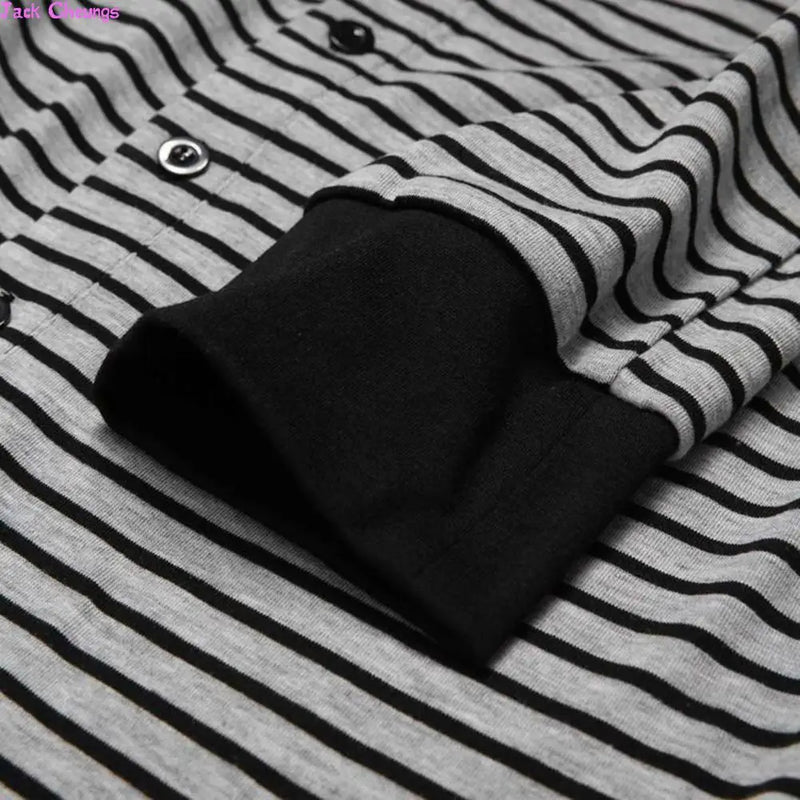 Men Skinny Striped Jumpsuit 2021 Long Sleeve O Neck Buttons Romper Sleepwear Overall Homewear Pajamas Sets Underwear