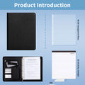 New A4 multi-function business zipper bag, 4-ring binder + writing pad + storage bag, pleated texture PU  leather cover