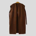 INCERUN Men Vests Cloak Solid Color Oversize V Neck One Button Sleeveless Male Waistcoats Ponchos Streetwear Fashion Cape Men