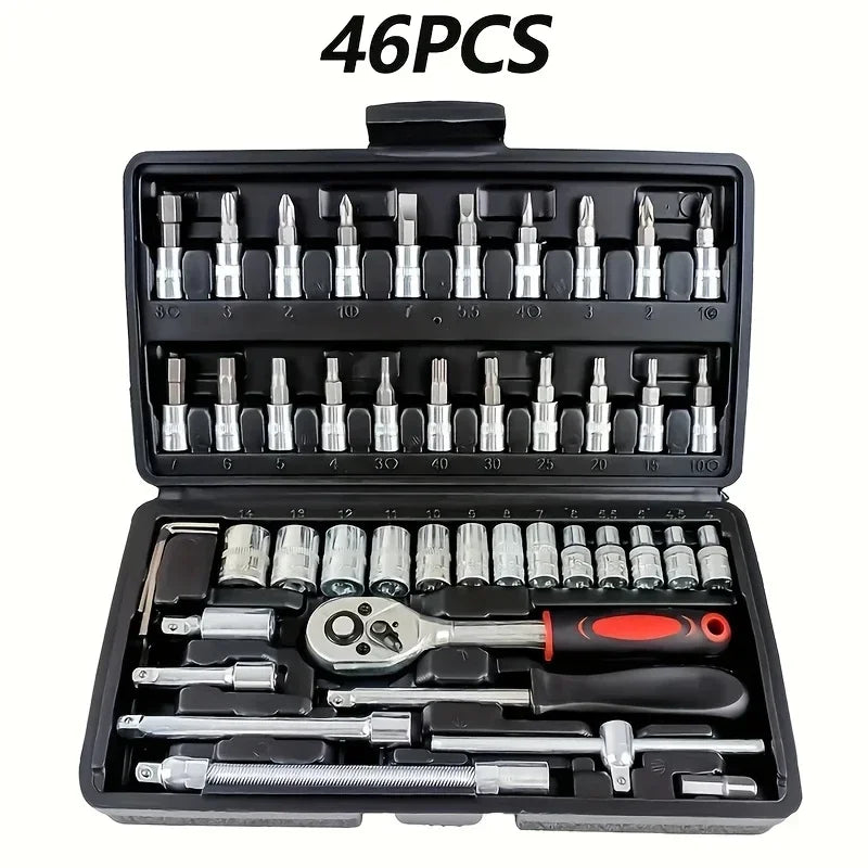 AIRAJ NEW Car Repair Tool Kit 46/53 Piece/Set Socket Set Ratchet Torque Wrench Combo Auto Repairing - View 7 | SAMAG