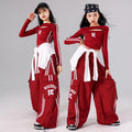 Girls K - pop Crop Top Joggers Cargo Pants Children Hip Hop - View 5 | SAMAG