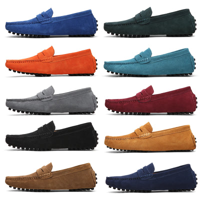 Men's Suede Leather Penny Loafers Casual Driving | SAMAG