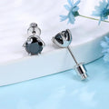 0.5 - 2ct Black Moissanite Stud Earrings for Women/Men S925 Sterling Silver Diamond Round Cut Wedding Fine - Visuel 4 | SAMAG