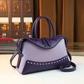 Cross-border contrasting splicing Boston handbag women's fashionable new retro women's large-capacity pillow bag