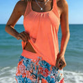 Women Bikinis Set Mesh Spliced Tankini Scoop Neck Loose | SAMAG