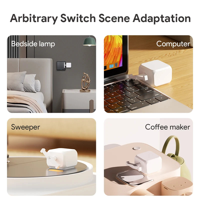 Tuya Bluetooth Type-C 5V Rechargeable 5.2 Smart Switch Fingerbot Plus Robot Button Pusher Arm Switch Support Alexa Google Home