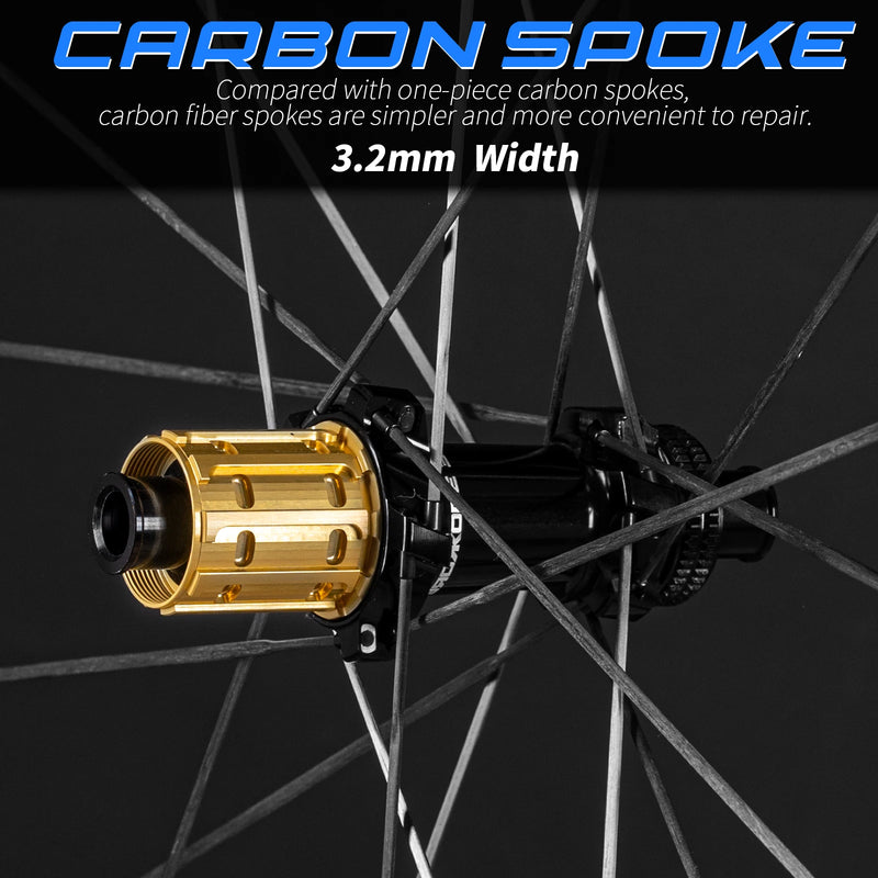 KORE CYCLONE Bicycle Carbon Wheelset 50MM Height Lightweight Carbon Spokes 36T Ratchet HG/XDR/MS Hub Winter Cycling Accessories