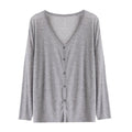Women's Casual V-Neck Long Sleeve Cardigan, Lightweight Sun Protection Knit Outerwear, Lazy Style Cover Up for All Seasons