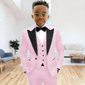 Black Suit for Boys Evening Party Tuxedo Kids Wedding Beaded Crystals Suit 3 Piece Boy Suit Jacket Pants Vest Formal Prom Dress