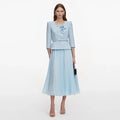 Customized Cocktail Dress Light Sky Blue 3/4 Sleeves | SAMAG
