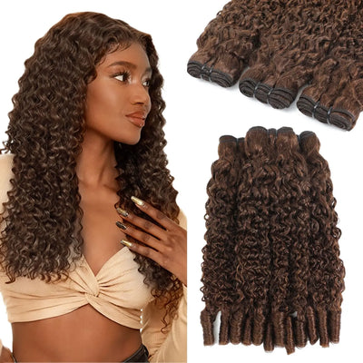 #4 Dark Brown Burmese Curly Human Hair Bundles Virgin Raw | SAMAG