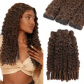 #4 Dark Brown Burmese Curly Human Hair Bundles Virgin Hair Burmese Raw Human Hair Extensions 3C4A Spiral Curly Bundles 1/3/4 Pcs