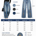 Women High Waist Wide Leg Jeans, Side Cutout Eyelet Rivet Denim Pants Loose Fit Hollow Out Flared Trousers Streetwear Fashion Baggy Jeans with Pockets