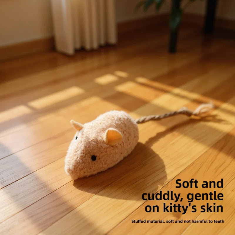 New Cat Toy Simulation Plush Grass Mouse Self Entertaining Chew Resistant Interactive with Catnip for Kitten Pet Play