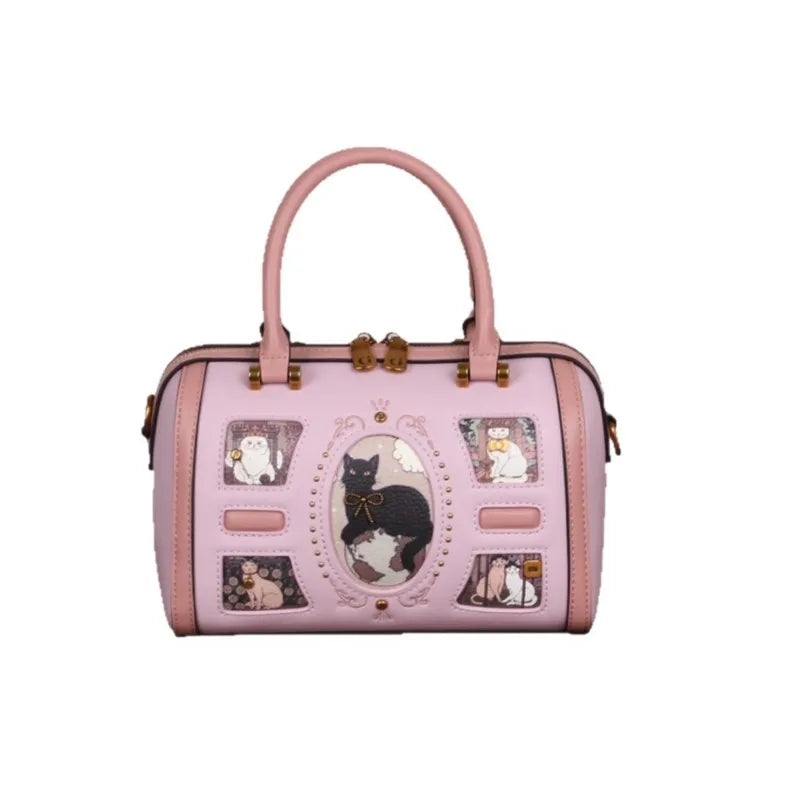 2026 new autumn and winter high-end texture handbag, niche design, fashionable rivets, Boston pillow bag, crossbody bag