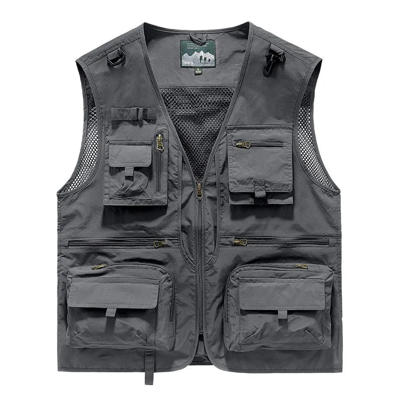 Men's Fishing Vest Breathable Multi Pocket Outdoor Mountaineering Cycling Camping Travel Photography Men's Sports Vest