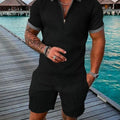 Men's Fashion Casual Light Luxury Striped POLO Shirt Set | SAMAG