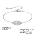 Lucktune Virgin Mary Pendant Bracelet Stainless Steel Cross Women's Red Bracelet Rouge Gold Color Jewelry Religious Amulet Gifts