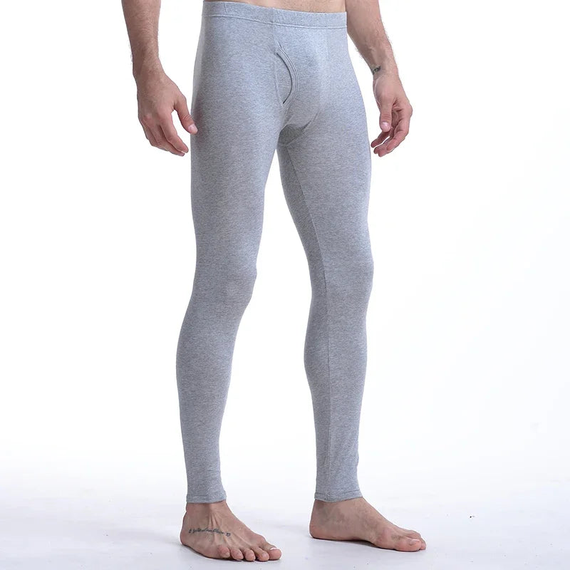 Men's single-piece long johns, youth autumn and winter slim-fitting leggings, cotton thread pants, thermal pants, thin leggings