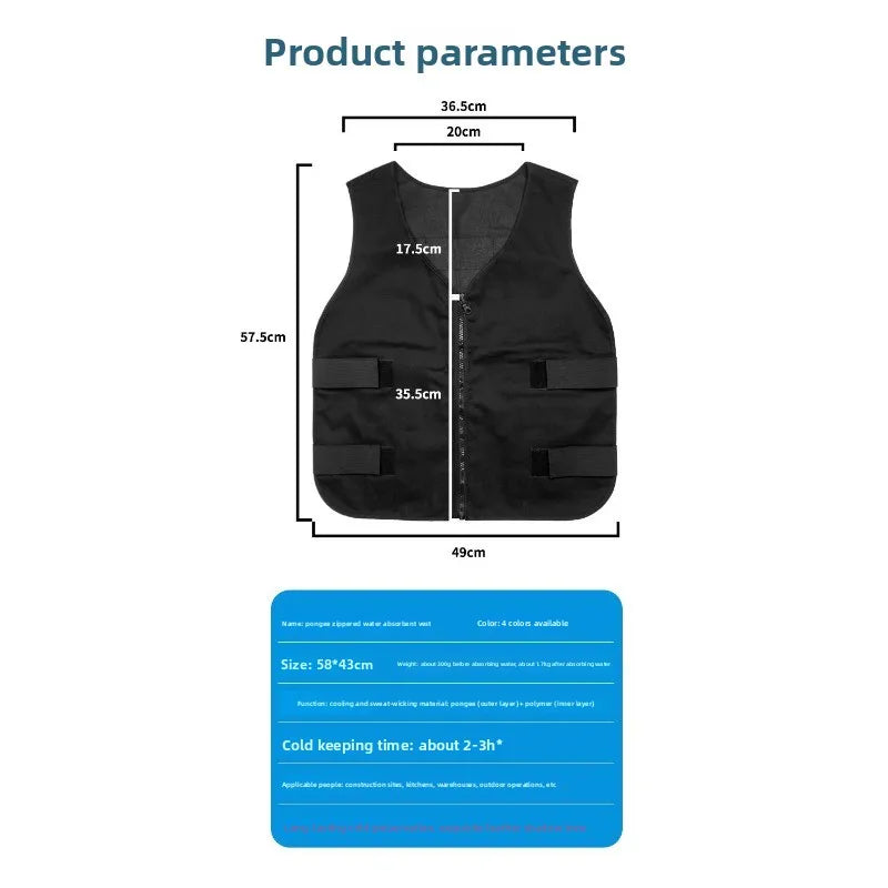 Cooling Vest Ice Pack Adjustable Weight Heat Relief Outdoor Sports Running High Temp Work Lightweight Comfort Portable Practical