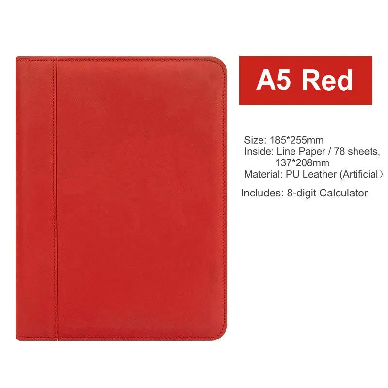 Multifunction Padfolio A5 Binder Notebook Zipper Portfolio With Calculator Personal Business Manager's Folder Office Supplies