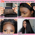 Wow Angel Glueless 250% Real HD Lace Closure Wigs 5X5 HD Closure Wig Wear & Go Body Wave Pre Plucked Human Hair Wigs For Women