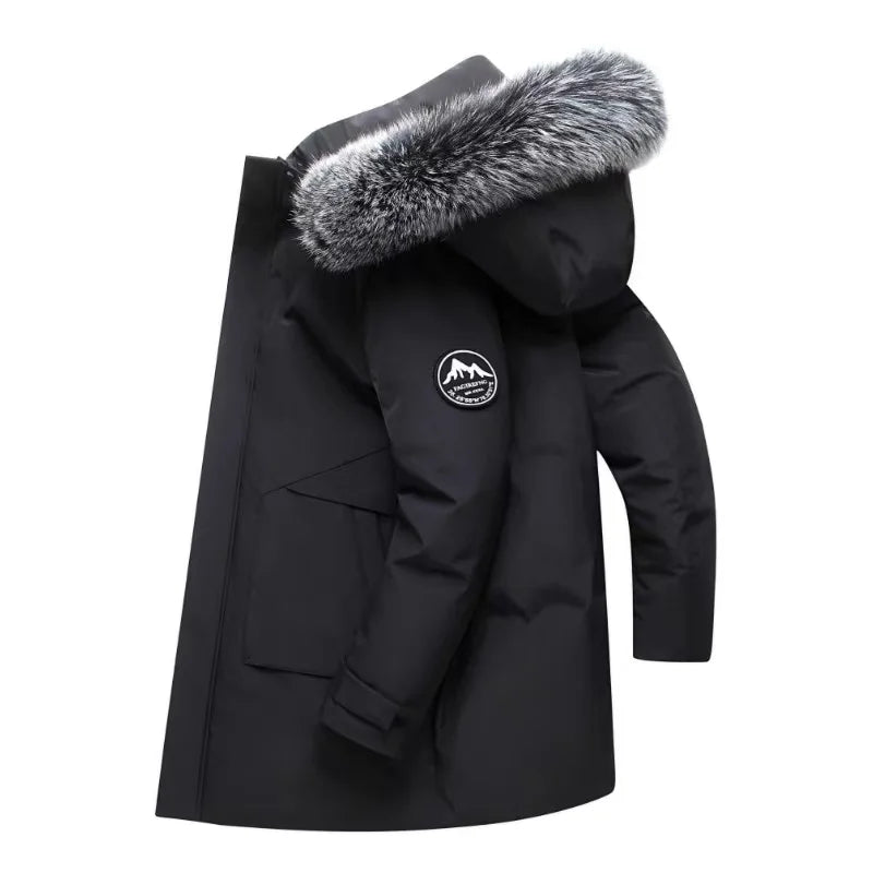 2027 XK Winter Jackets Hooded Casual Long Down Jackets Thicker Warm Parkas New Male Outwear Winter Coats Slim Jackets Size 4XL