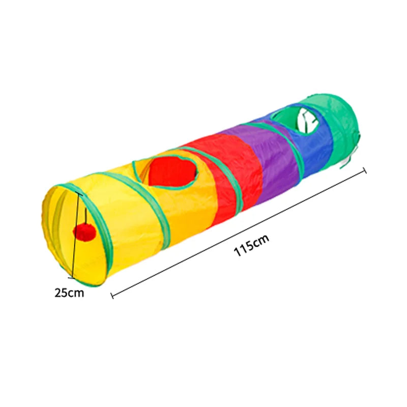 Cat Teaser Wand Toy Self Entertainment Maze Tunnel Collapsible Drill Channel Interactive Play Toy For Indoor Kitten Cat Pet