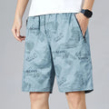 Men's Camo Shorts Elastic Waistband Casual Cargo Hiking | SAMAG