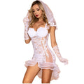 Wholesale Women's Sexy Lace Transparent Roleplay Bride Lingerie Dress Lady Dress Up Party Cosplay Wedding Babydoll Fliter Cloth